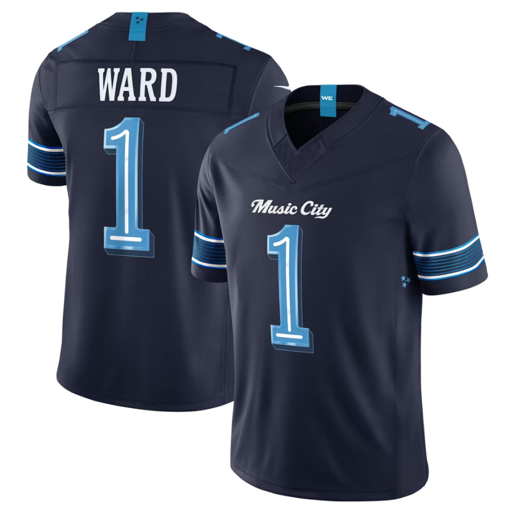 T.Titans #1 Cam Ward Player Navy 2026 Rivalries Collection Limited Home Game Ldoa Stitched Jerseys