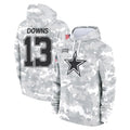 D.Cowboys #13 Caleb Downs Player Arctic Camo Salute to Service Hoodies Limited Game Ldoa Stitched Jerseys
