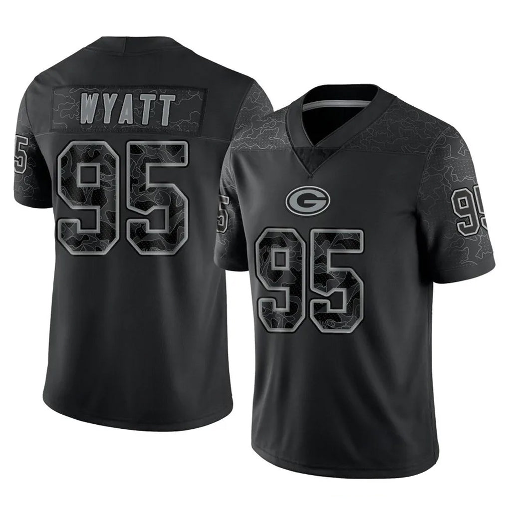 GB.Packers #95 Devonte Wyatt Player Black Reflective Limited Home Game Ldoa Stitched Jerseys