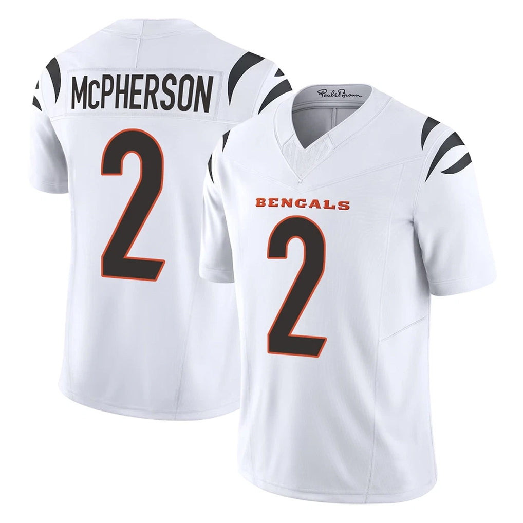 C.Bengals #2 Evan McPherson Player White Vapor F.U.S.E. Limited Home Game Ldoa Stitched Jerseys