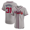 A.Braves #31 Greg Maddux Player Gray Limited Elite Home Game Ldoa Stitched Jerseys