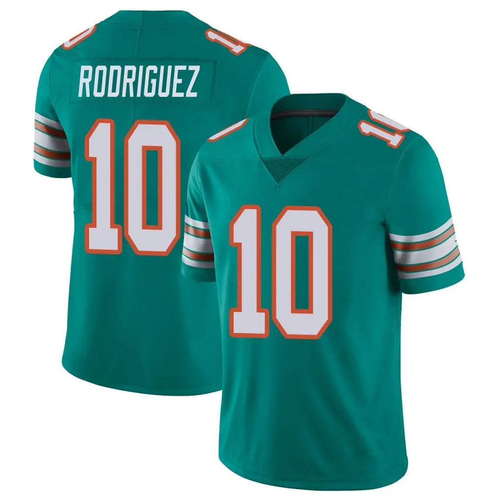 M.Dolphins #10 Jacob Rodriguez Player Aqua Limited Alternate Vapor Untouchable Home Game Ldoa Stitched Jerseys