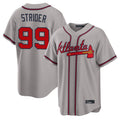 A.Braves #99 Spencer Strider Player Gray Home Game Ldoa Stitched Jerseys