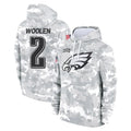 P.Eagles #2 Riq Woolen Player Arctic Camo Salute to Service Pullover Hoodies Limited Game Ldoa Stitched Jerseys