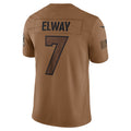 D.Broncos #7 John Elway Player Brown Salute To Service Limited Ldoa Stitched Jerseys
