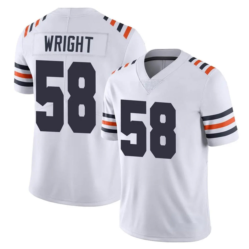 C.Bears #58 Darnell Wright Player White Classic Vapor Limited Home Game Ldoa Stitched Jerseys