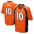 D.Broncos #10 Bo Nix Player Orange Color Home Game Ldoa Stitched Jerseys