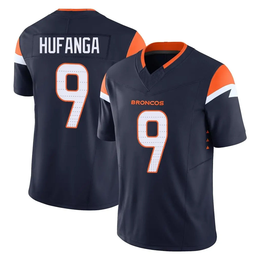 D.Broncos #9 Talanoa Hufanga Player Navy Limited Vapor F.U.S.E. Home Game Ldoa Stitched Jerseys