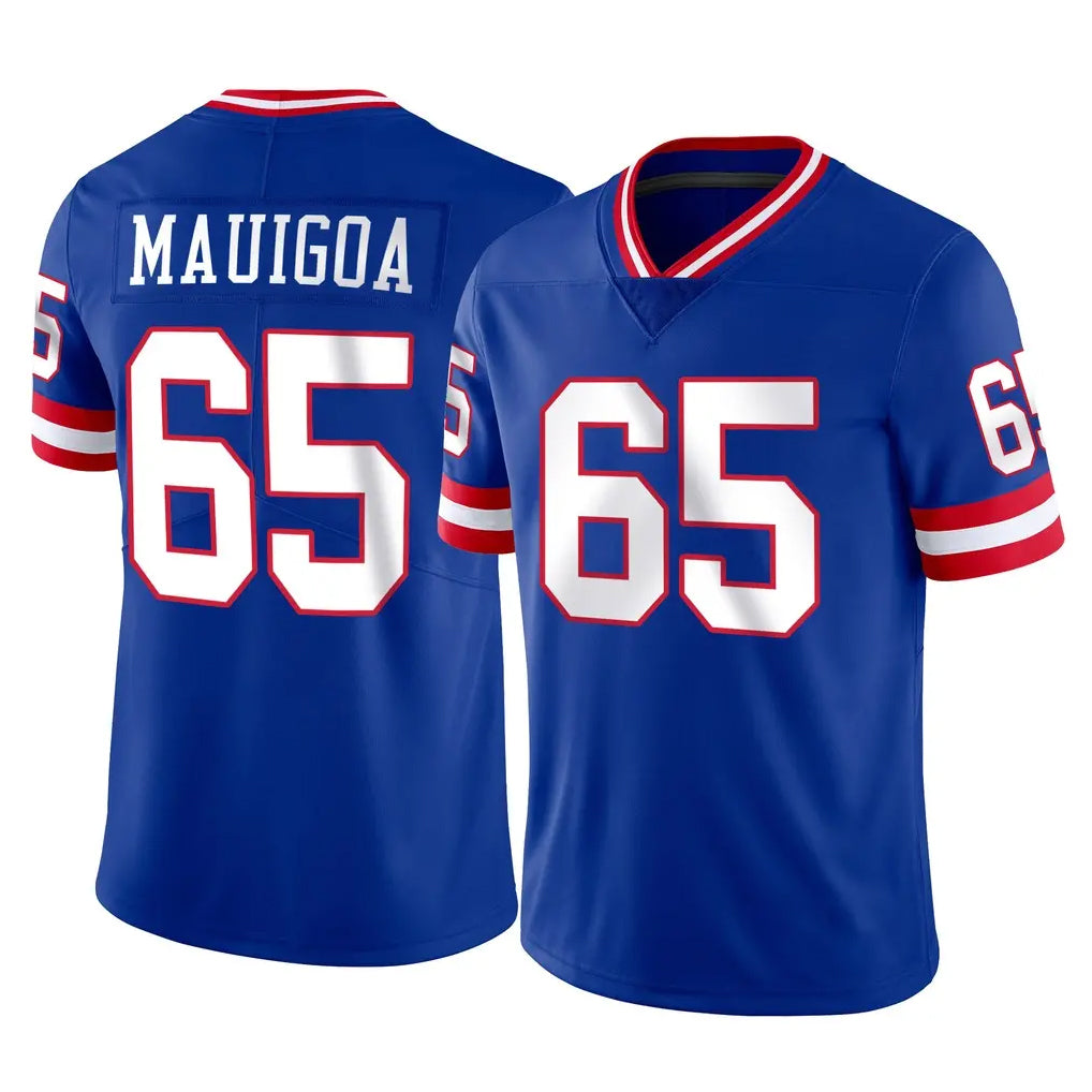 NY.Giants #65 Francis Mauigoa Player Royal Classic Vapor Home Game Ldoa Stitched Jerseys