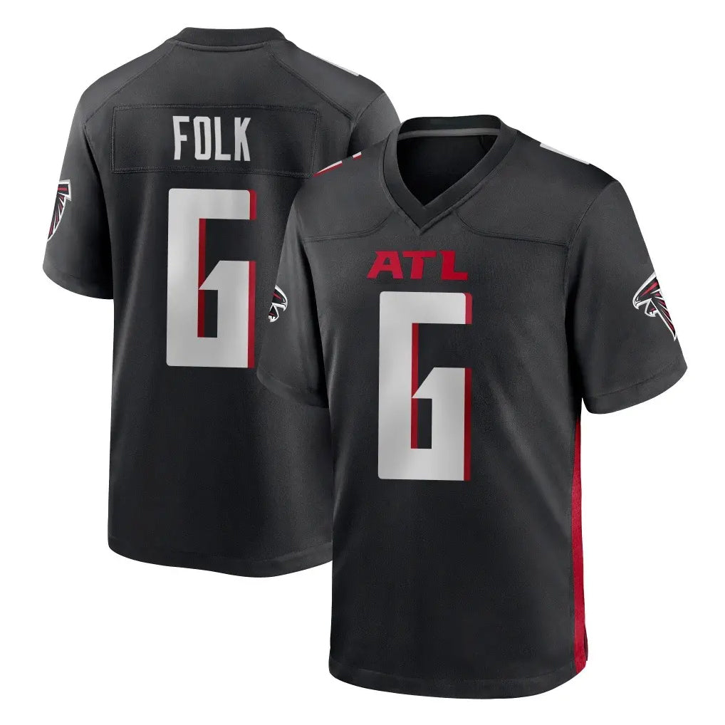 A.Falcons #6 Nick Folk Player Black Home Game Ldoa Stitched Jerseys