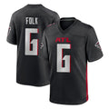 A.Falcons #6 Nick Folk Player Black Home Game Ldoa Stitched Jerseys