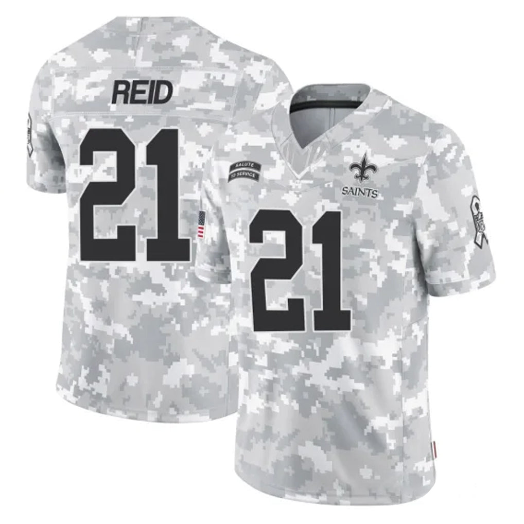 NO.Saints #21 Justin Reid Player Arctic Camo Salute To Service Limited Game Ldoa Stitched Jerseys