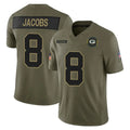 GB.Packers #8 Josh Jacobs Player Olive 2025 Salute To Service Limited Home Game Ldoa Stitched Jerseys