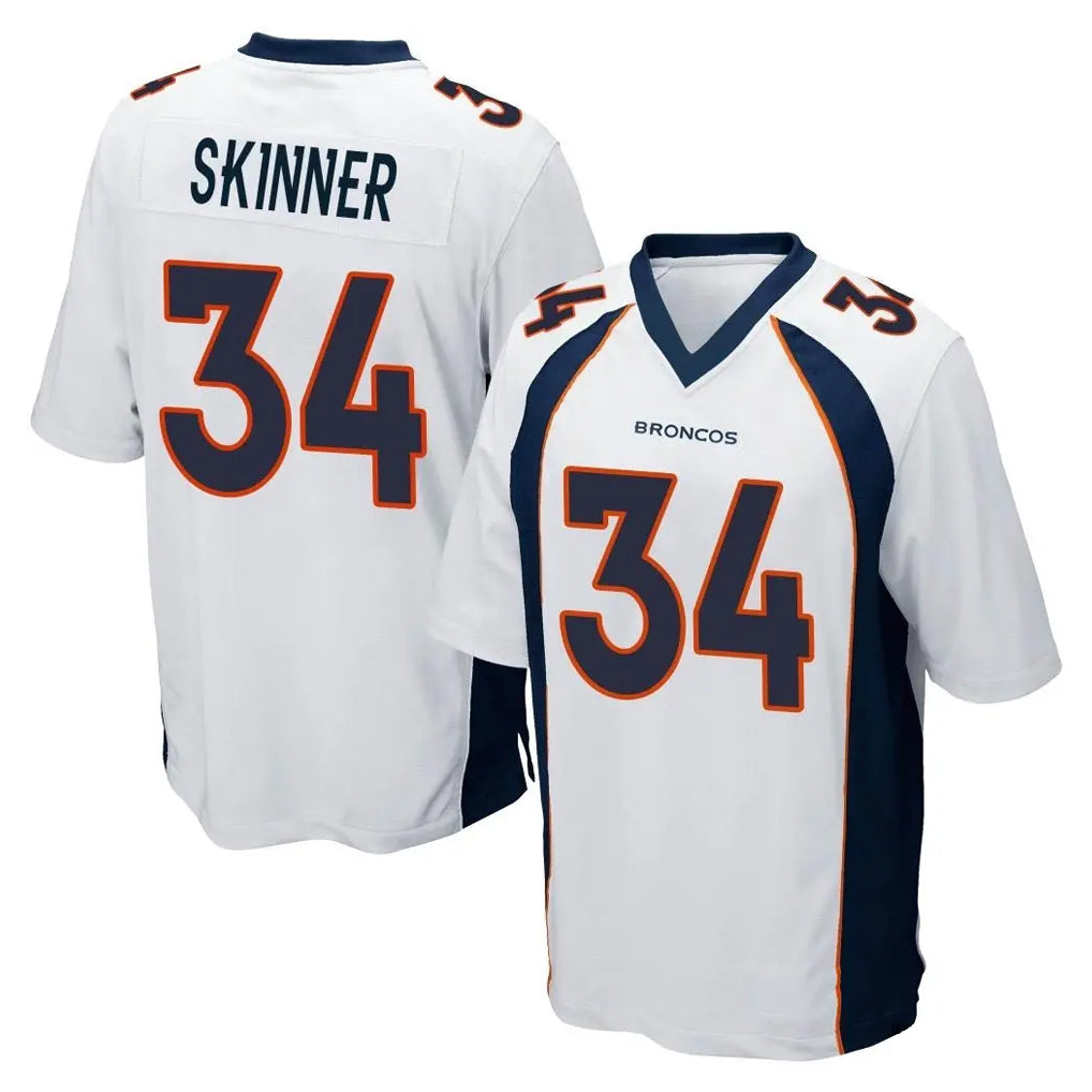 D.Broncos #34 JL Skinner Player White Game Ldoa Stitched Jerseys