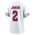 A.Cardinals #2 Will Johnson Player White Home Game Ldoa Stitched Jerseys