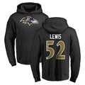 B.Ravens #52 Ray Lewis Player Black Pullover Hoodie Ldoa Stitched Jerseys