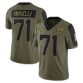 J.Jaguars #71 Tony Boselli Player Olive Salute To Service Limited Game Ldoa Stitched Jerseys