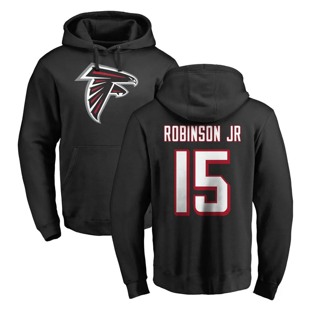 A.Falcons #15 Brian Robinson Player Black LOGO Pullover Hoodies Home Game Ldoa Stitched Jerseys