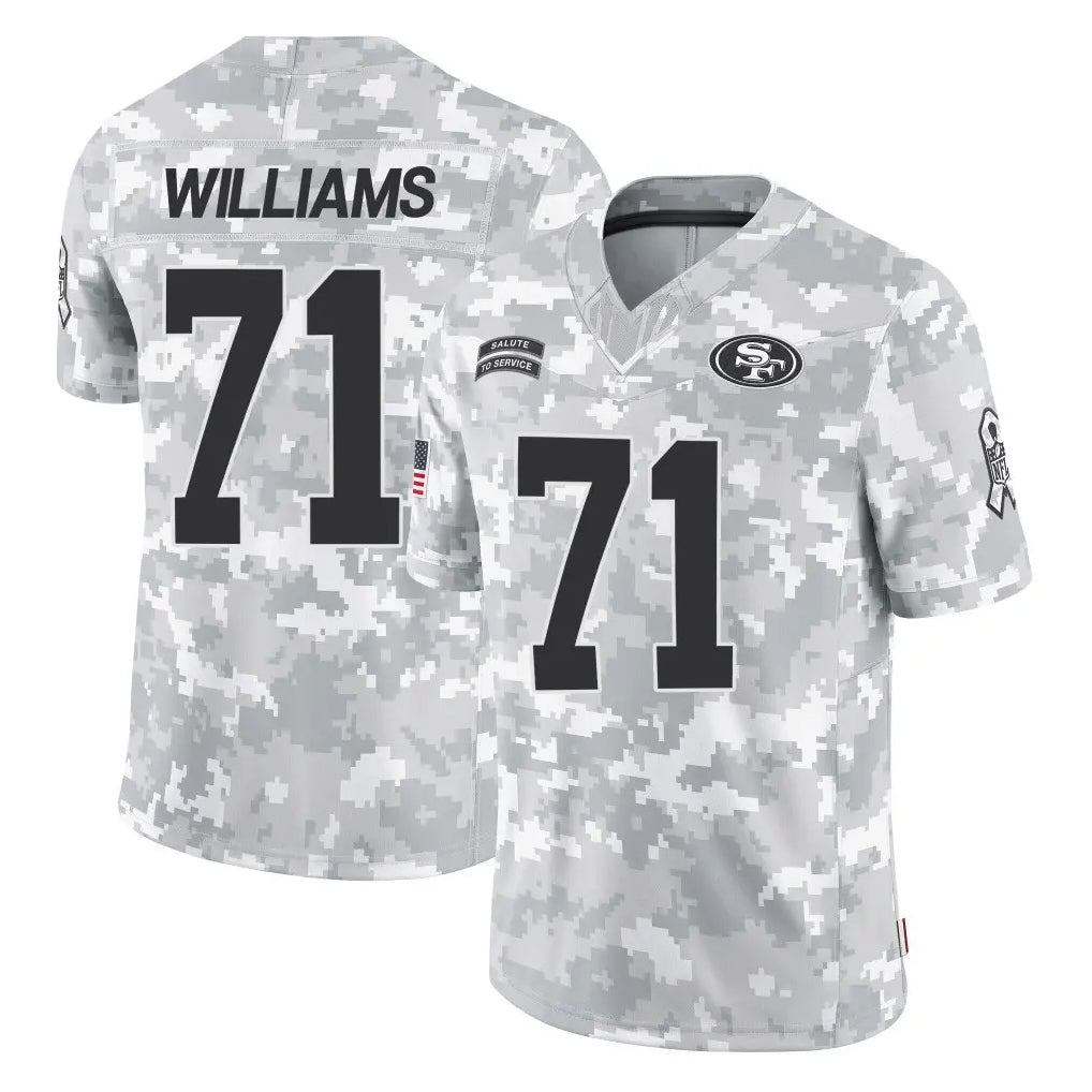 SF.49ers #71 Trent Williams Player Arctic Camo Limited Salute To Service Home Game Ldoa Stitched Jerseys