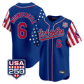 B.Orioles #6 Ryan Mountcastle Player Royal USA 250 Independence Day Vapor Premier Limited Home Game Ldoa Stitched Jerseys