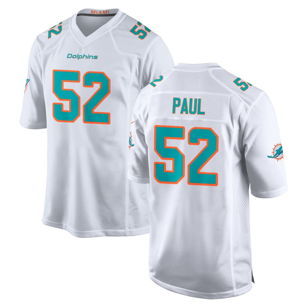M.Dolphins #52 Patrick Paul Player White Limited Home Game Ldoa Stitched Jerseys