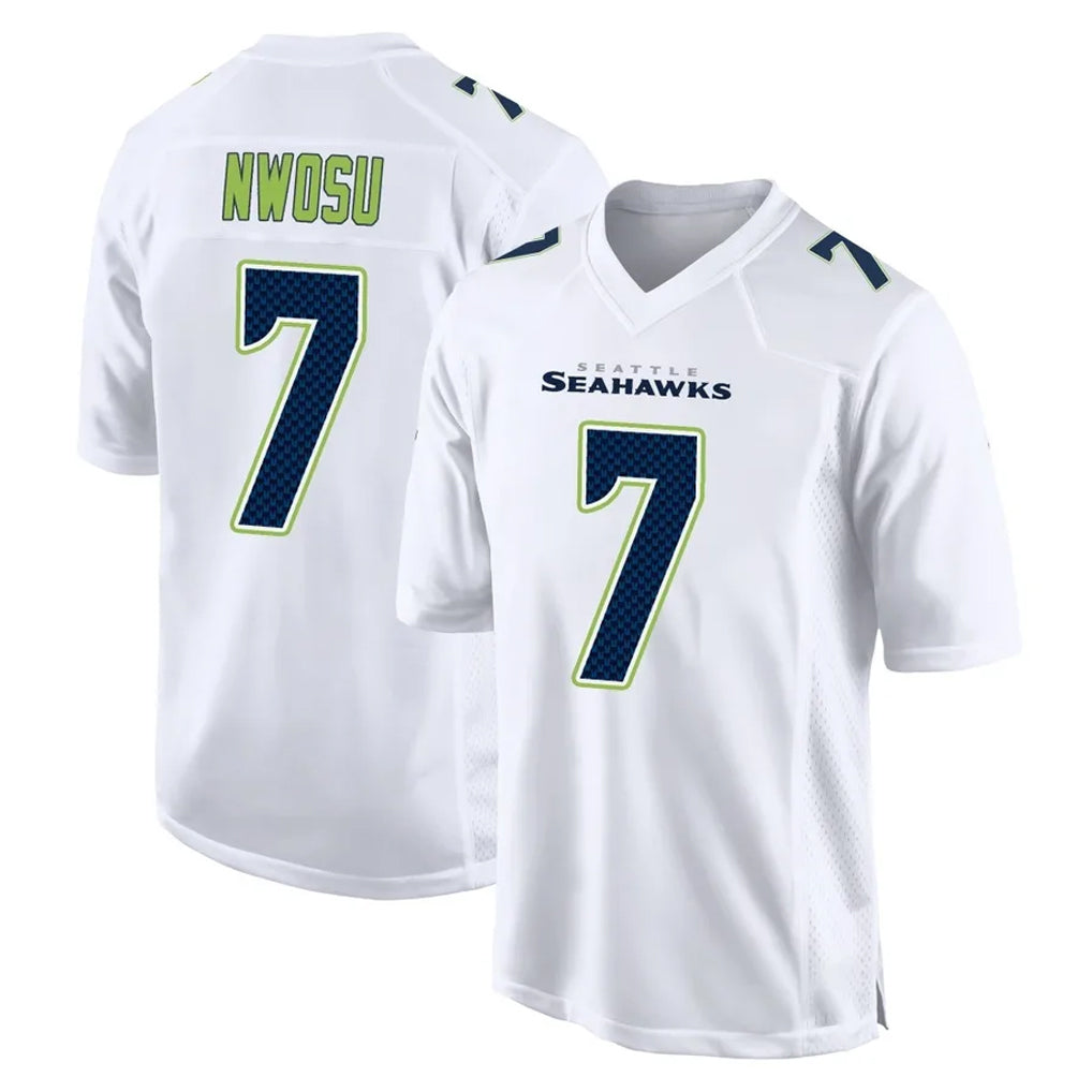 S.Seahawks #7 Uchenna Nwosu Player White Tundra Fashion Home Game Ldoa Stitched Jerseys