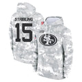 SF.49ers #15 De'Zhaun Stribling Player Arctic Camo Limited Salute to Service Pullover Hoodies Game Ldoa Stitched Jerseys