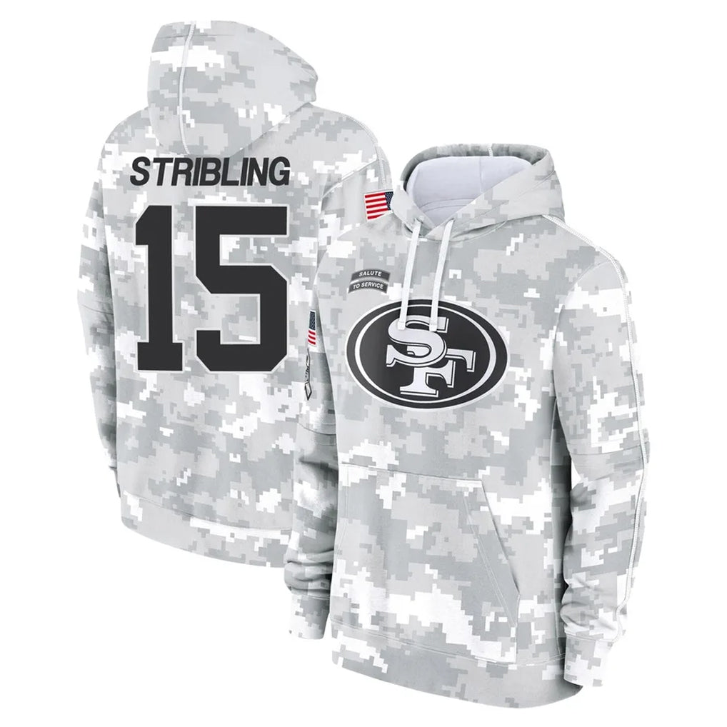 SF.49ers #15 De'Zhaun Stribling Player Arctic Camo Limited Salute to Service Pullover Hoodies Game Ldoa Stitched Jerseys