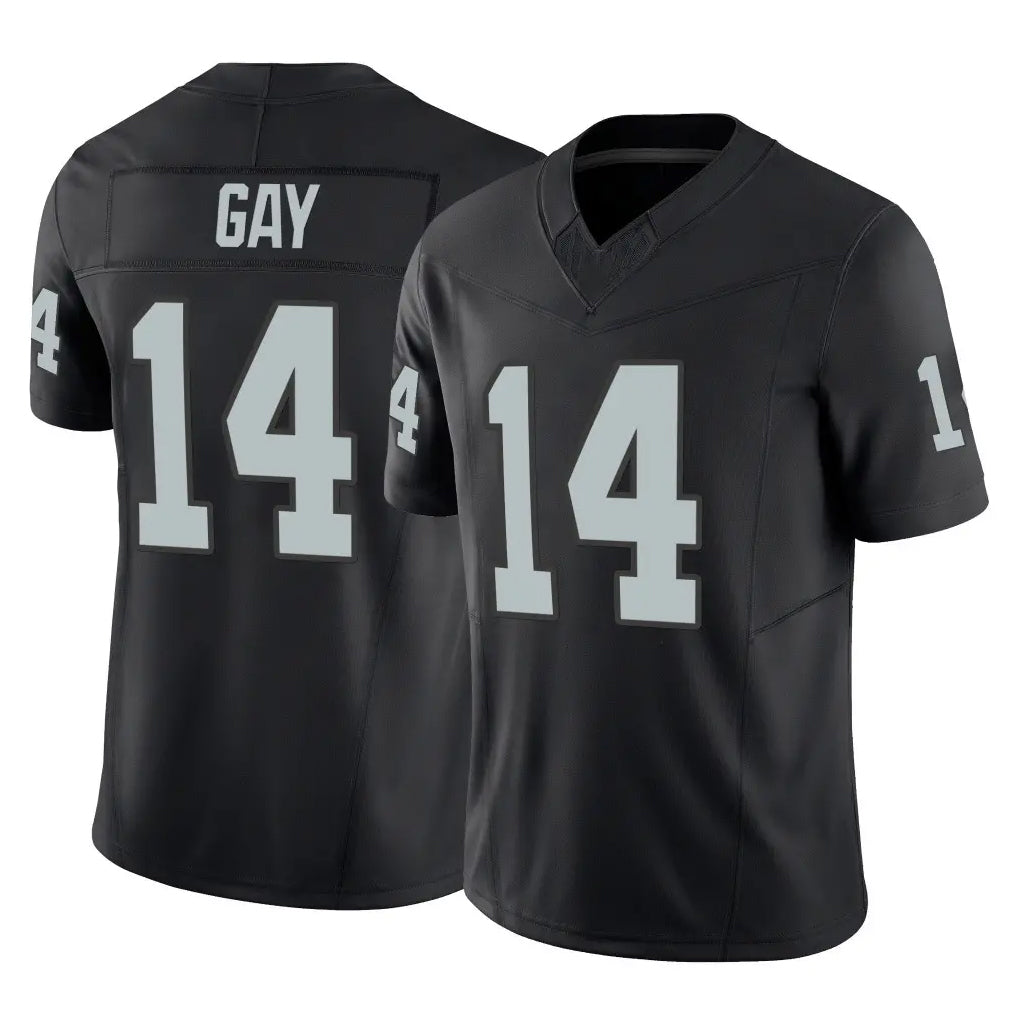 LV.Raiders #14 Matt Gay Player Black Limited Vapor F.U.S.E. Home Game Ldoa Stitched Jerseys