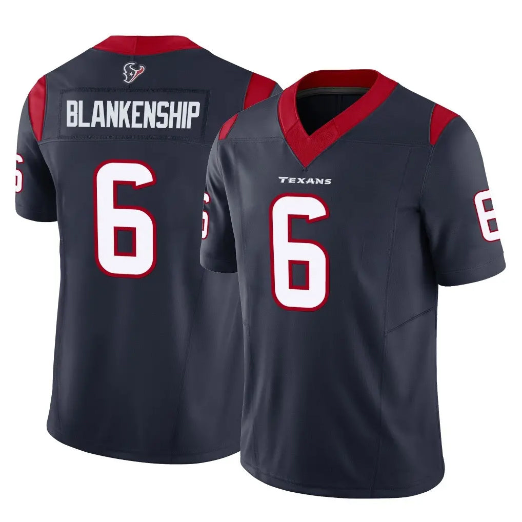 H.Texans #6 Reed Blankenship Player Navy Limited Vapor F.U.S.E. Home Game Ldoa Stitched Jerseys