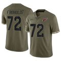 A.Cardinals #72 Hjalte Froholdt Player Olive Limited Salute To Service Home Game Ldoa Stitched Jerseys