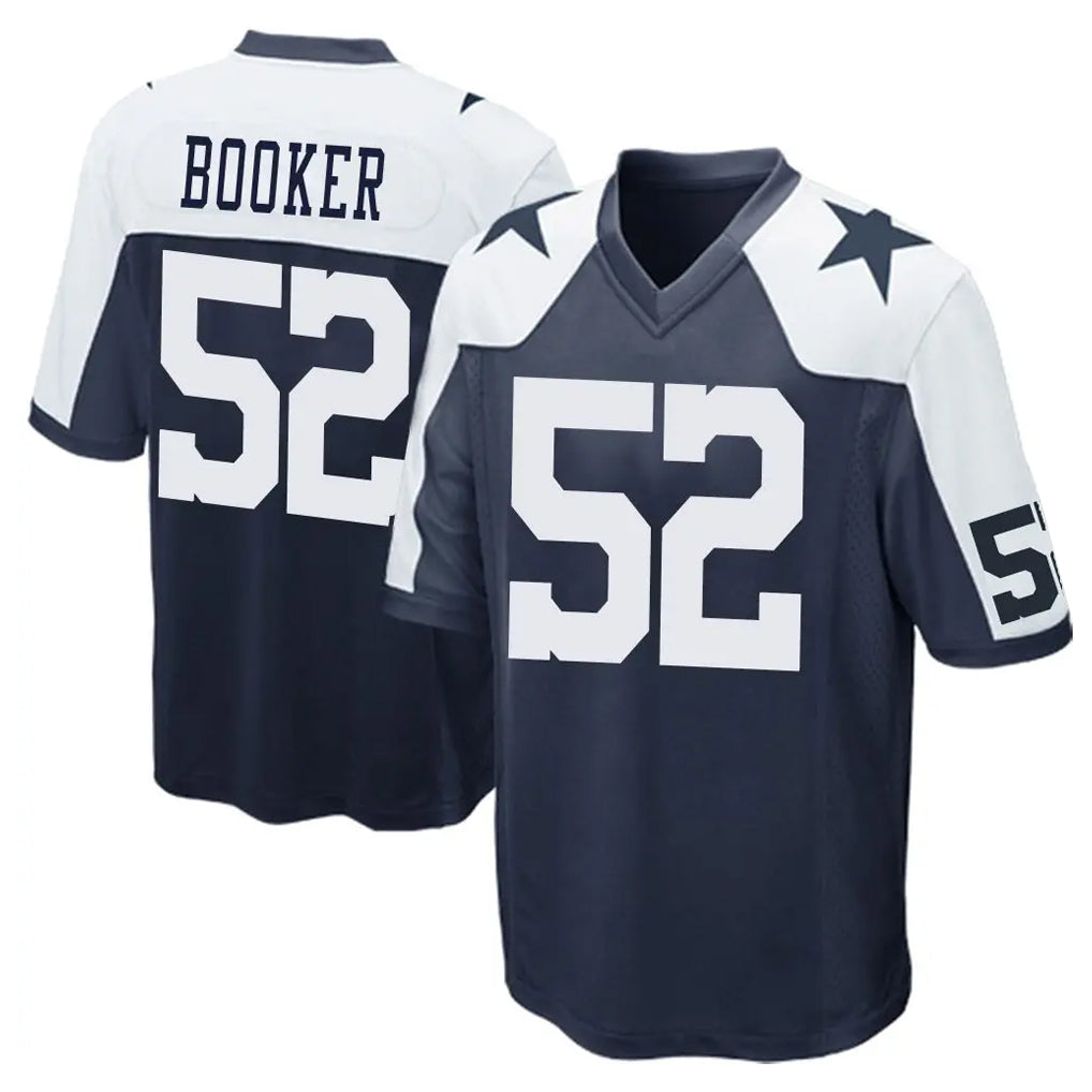 D.Cowboys #52 Tyler Booker Player Navy-White Alternate Home Game Ldoa Stitched Jerseys