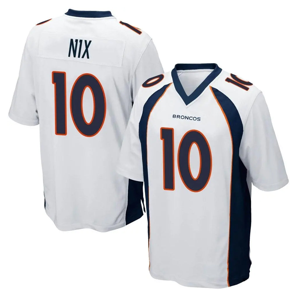D.Broncos #10 Bo Nix Player White Game Ldoa Stitched Jerseys