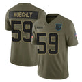 C.Panthers #59 Luke Kuechly Player Olive Salute to Service Limited Home Game Ldoa Stitched Jerseys