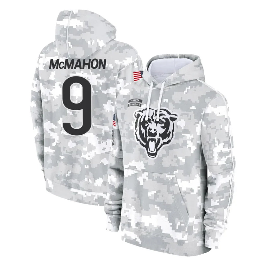 C.Bears #9 Jim McMahon Player Arctic Camo Salute to Service Pullover Hoodies Limited Ldoa Stitched Jerseys