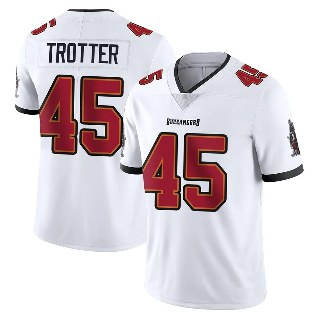 TB.Buccaneers #45 Josiah Trotte Player White Limited Vapor Untouchable Home Game Ldoa Stitched Jerseys