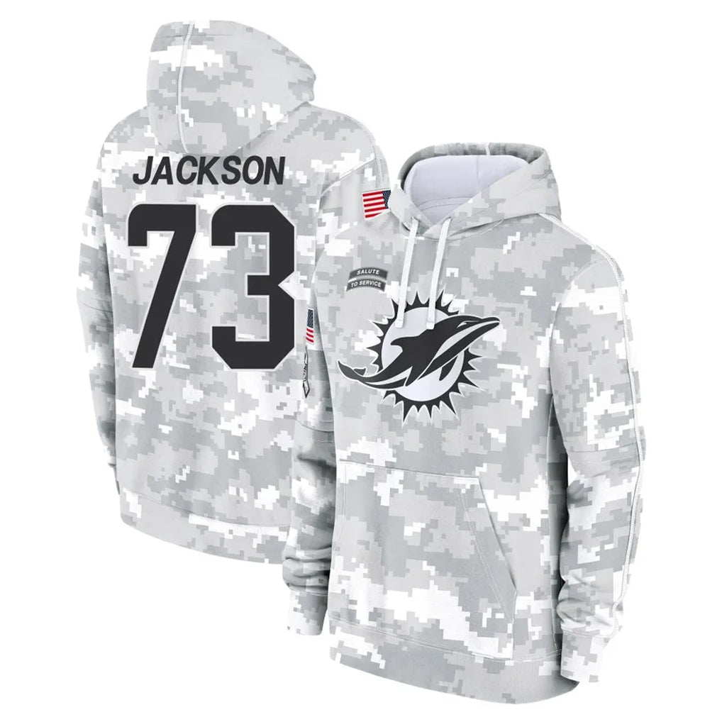 M.Dolphins #73 Austin Jackson Player Arctic Camo Salute to Service Hoodies Limited Game Ldoa Stitched Jerseys