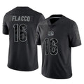C.Bengals #16 Joe Flacco Player Black Reflective Limited Game Ldoa Stitched Jerseys