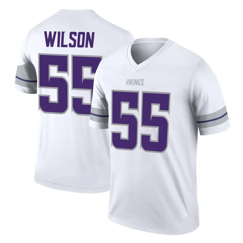 M.Vikings #55 Eric Wilson Player White Alternate Legend Home Game Ldoa Stitched Jerseys