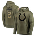 IN.Colts #2 Josh Downs Player Olive Salute to Service Pullover Hoodies Home Game Ldoa Stitched Jerseys