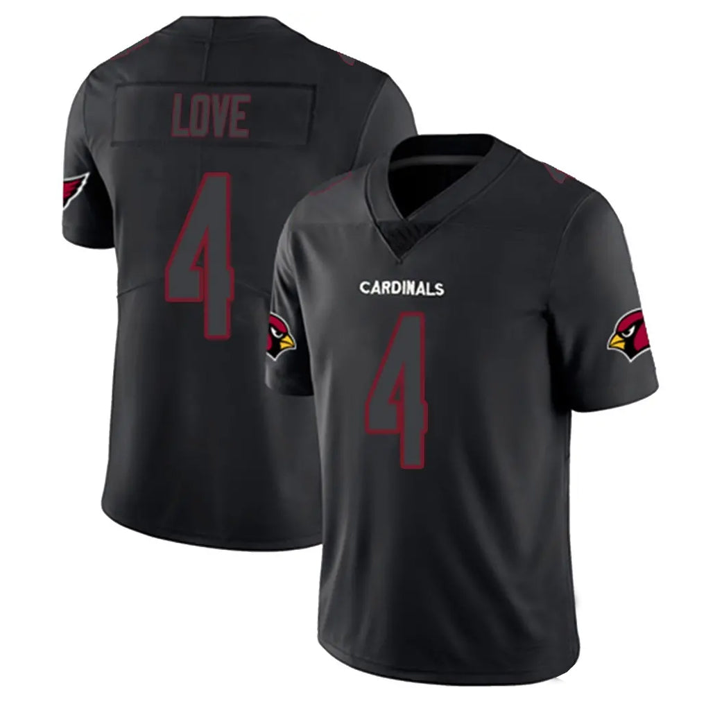 A.Cardinals #4 Jeremiyah Love Player Black Impact Limited Home Game Ldoa Stitched Jerseys