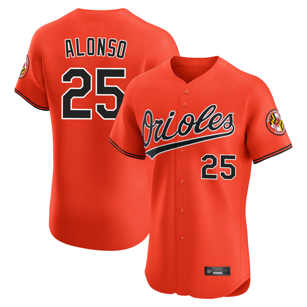 B.Orioles #25 Pete Alonso Player Orange Limited Elite Home Game Ldoa Stitched Jerseys