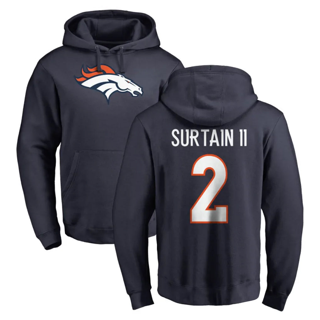 D.Broncos #2 Pat Surtain II Player Navy Pullover Hoodie Limited Ldoa Stitched Jerseys