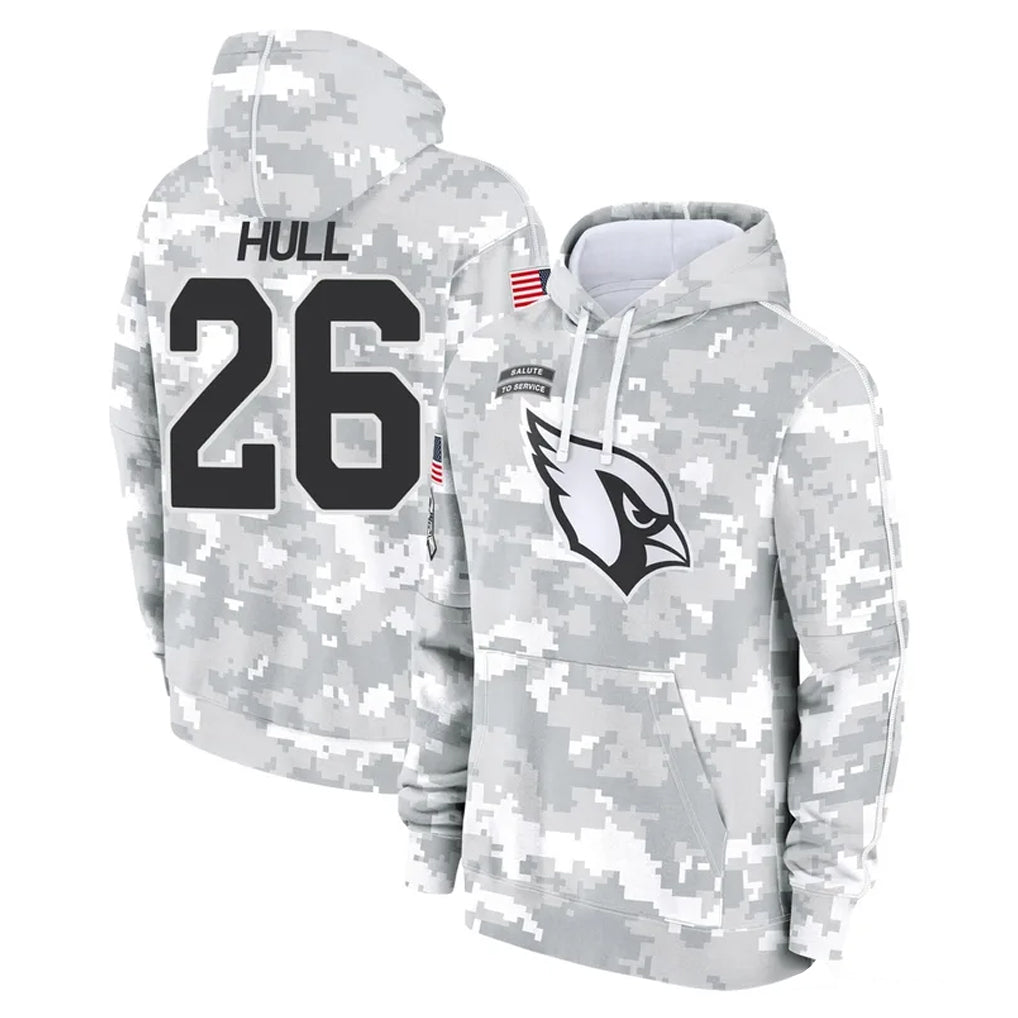 A.Cardinals #26 Evan Hull Player Arctic Camo Limited Salute to Service Pullover Hoodies Game Stitched Jerseys