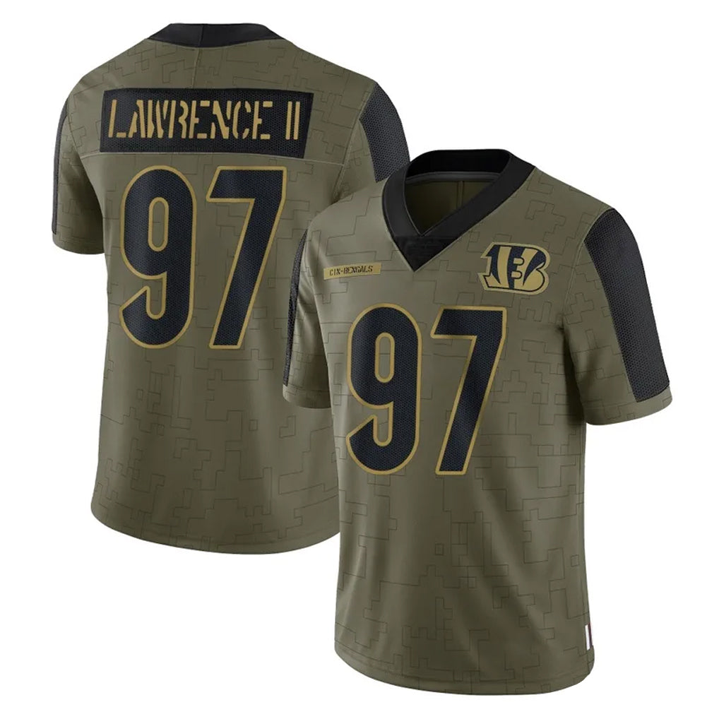 C.Bengals #97 Dexter Lawrence II Player Olive Salute to Service Game Ldoa Stitched Jerseys