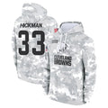 C.Browns #33 Ronnie Hickman Player Arctic Camo Salute to Service Hoodies Limited Game Ldoa Stitched Jerseys