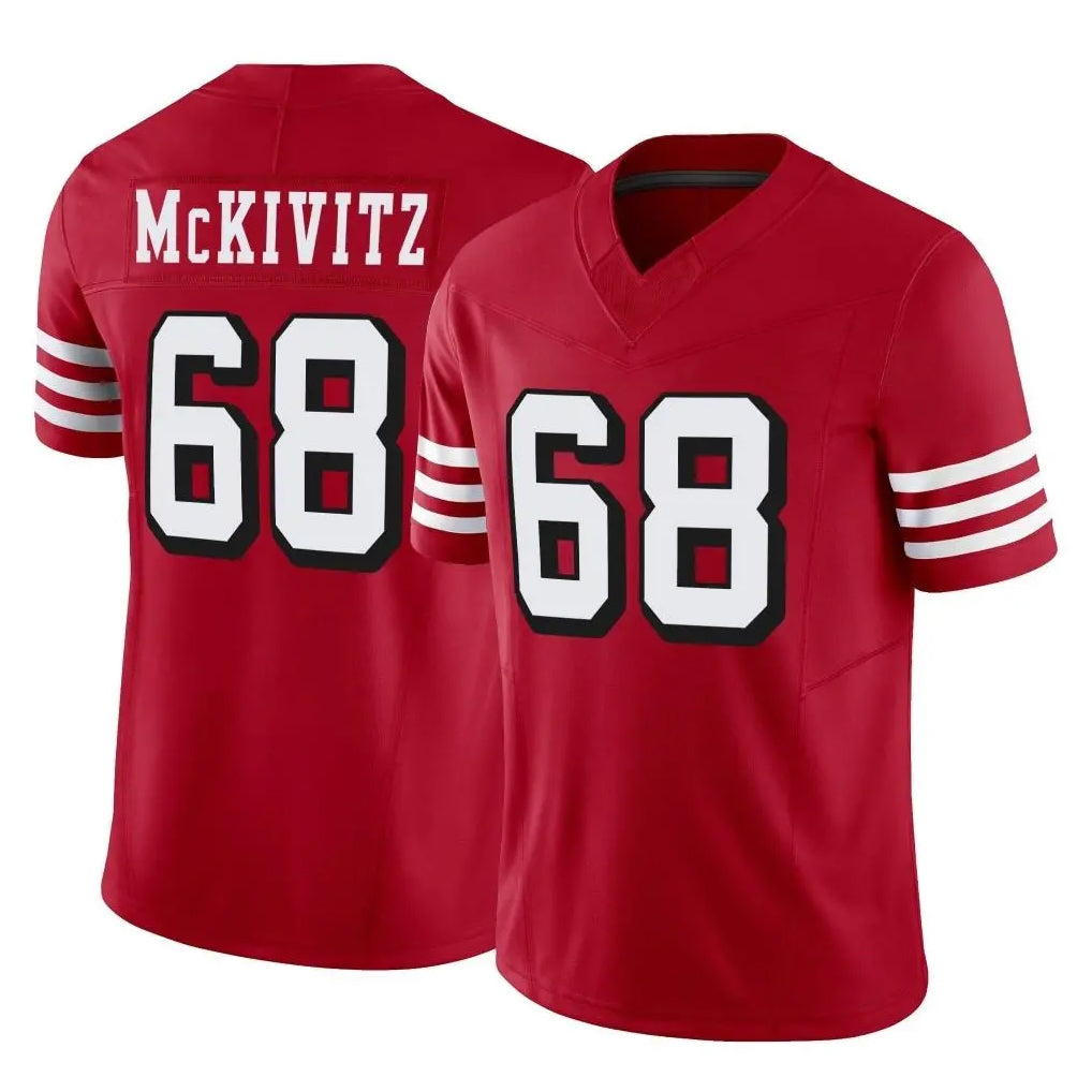 SF.49ers #68 Colton McKivitz Player Red Limited Alternate Vapor F.U.S.E. Home Game Ddoa Stitched Jerseys