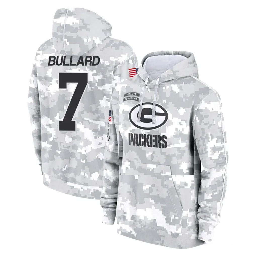 GB.Packers #7 Javon Bullard Player Arctic Camo Salute to Service Hoodies Limited Game Ldoa Stitched Jerseys