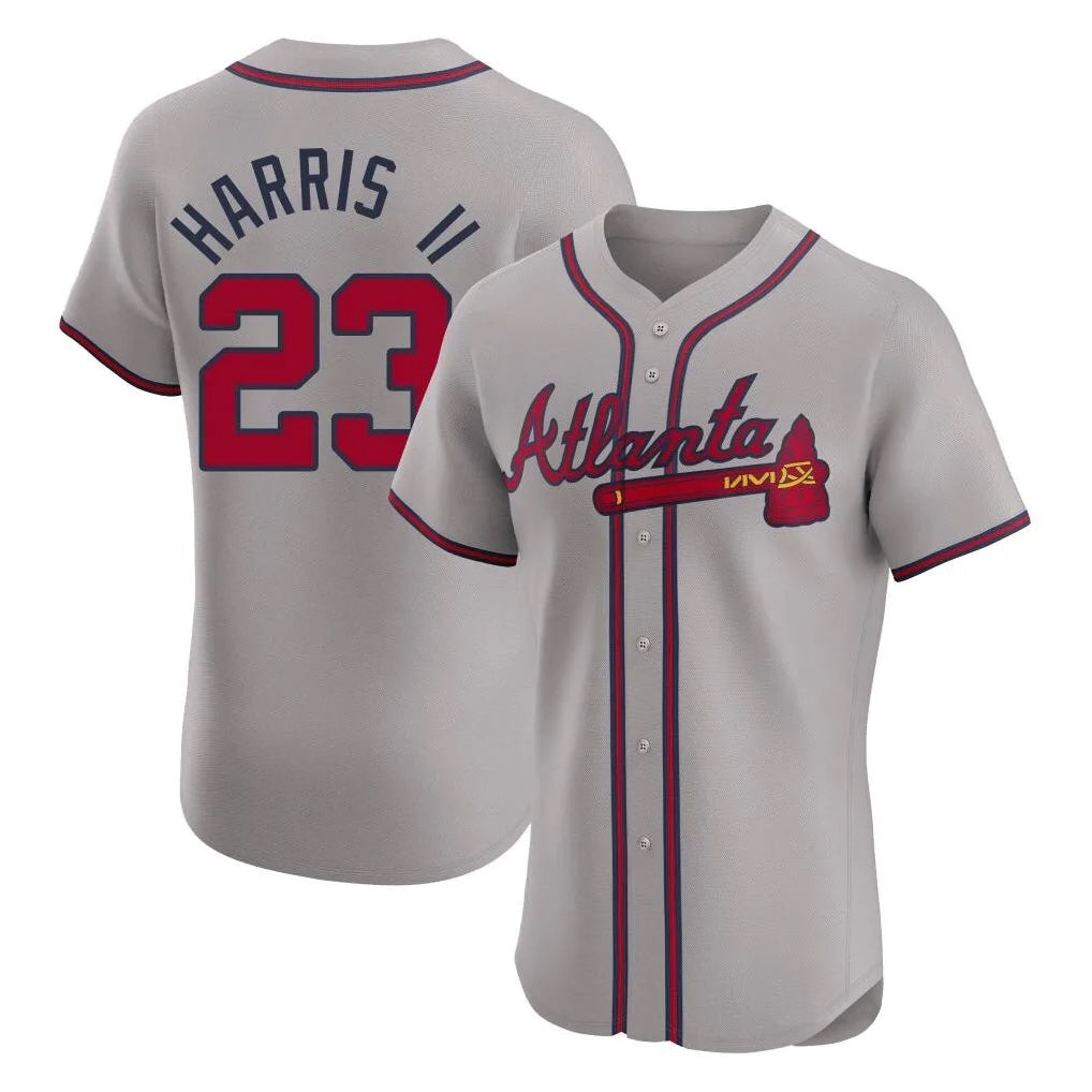 A.Braves #23 Michael Harris II Player Gray Limited Elite Home Game Ldoa Stitched Jerseys