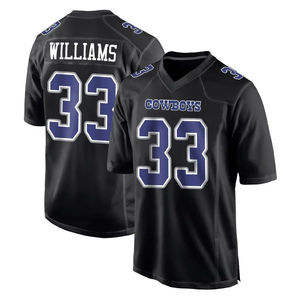 D.Cowboys #33 Javonte Williams Player Carbon Black Fashion Home Game Ldoa Stitched Jerseys
